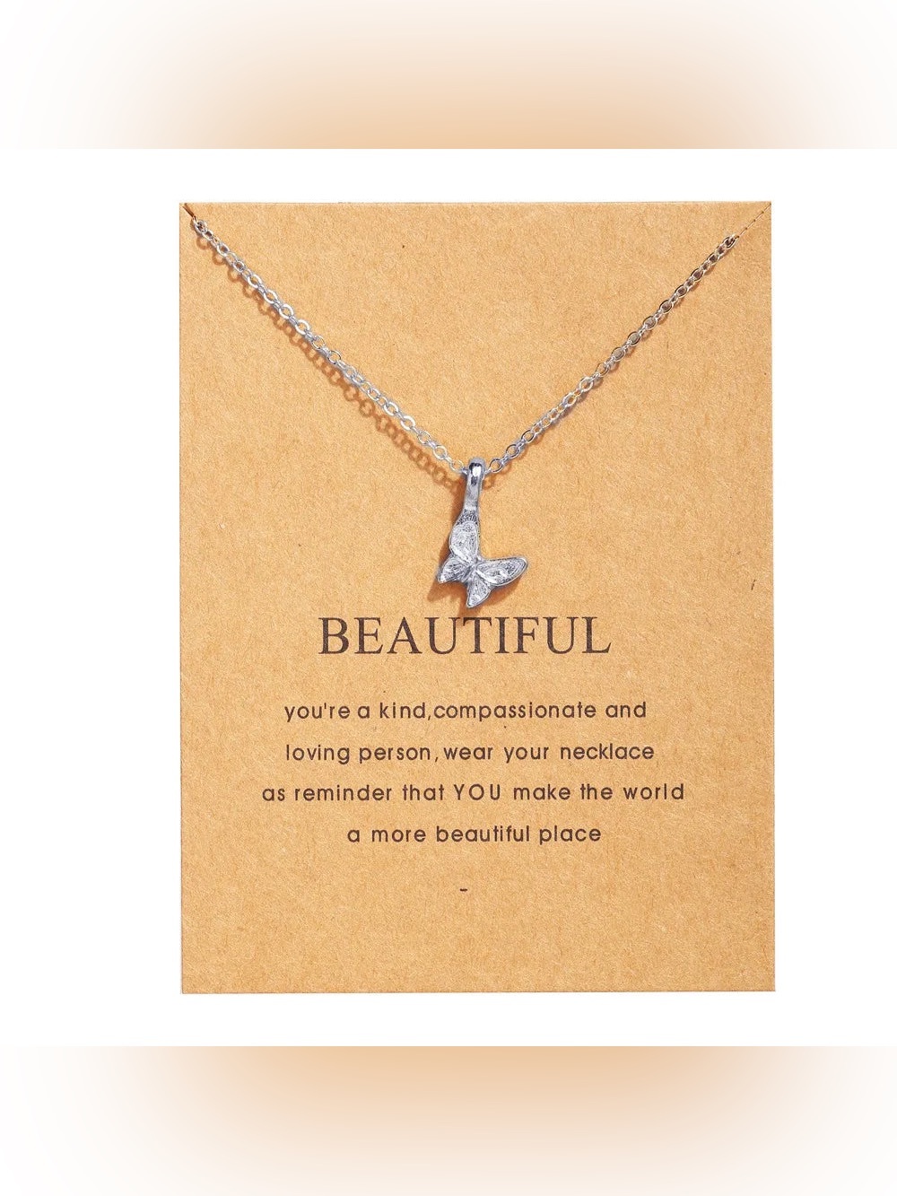 Women silver Butterfly Pendant Necklace